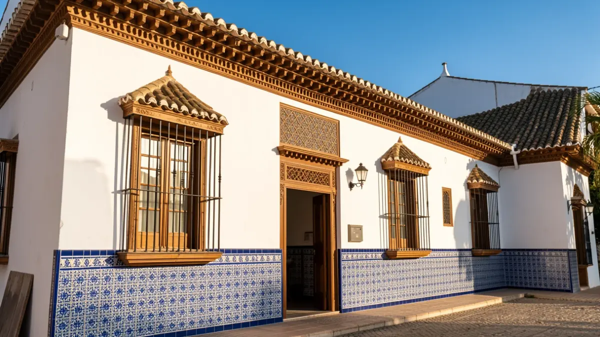 Imagen genérica de una fachada andaluza con azulejos.