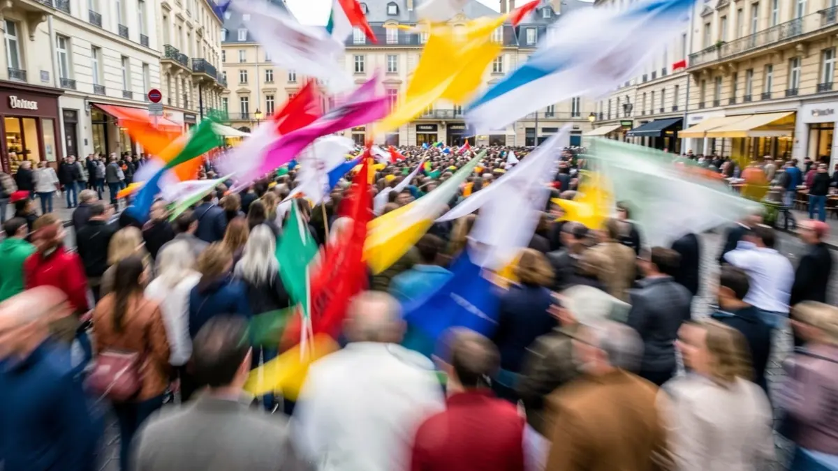 Imagen genérica de formas abstractas y colores vibrantes que sugieren movimiento y caos.