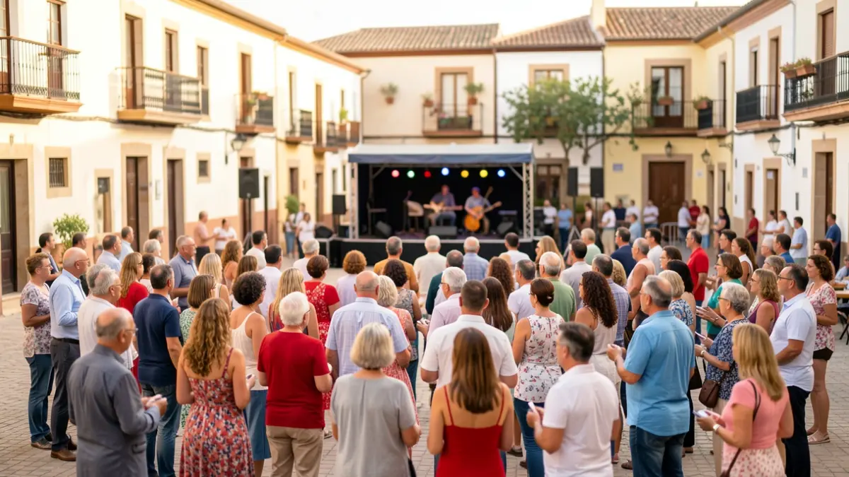 Imagen genérica de un encuentro de musicoterapia en una plaza de Andalucía.