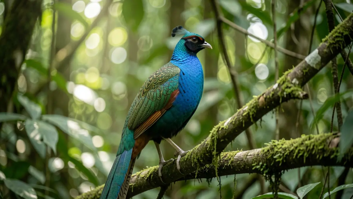 Faisán de Edwards, una especie en peligro crítico de extinción, en su hábitat natural de Vietnam.