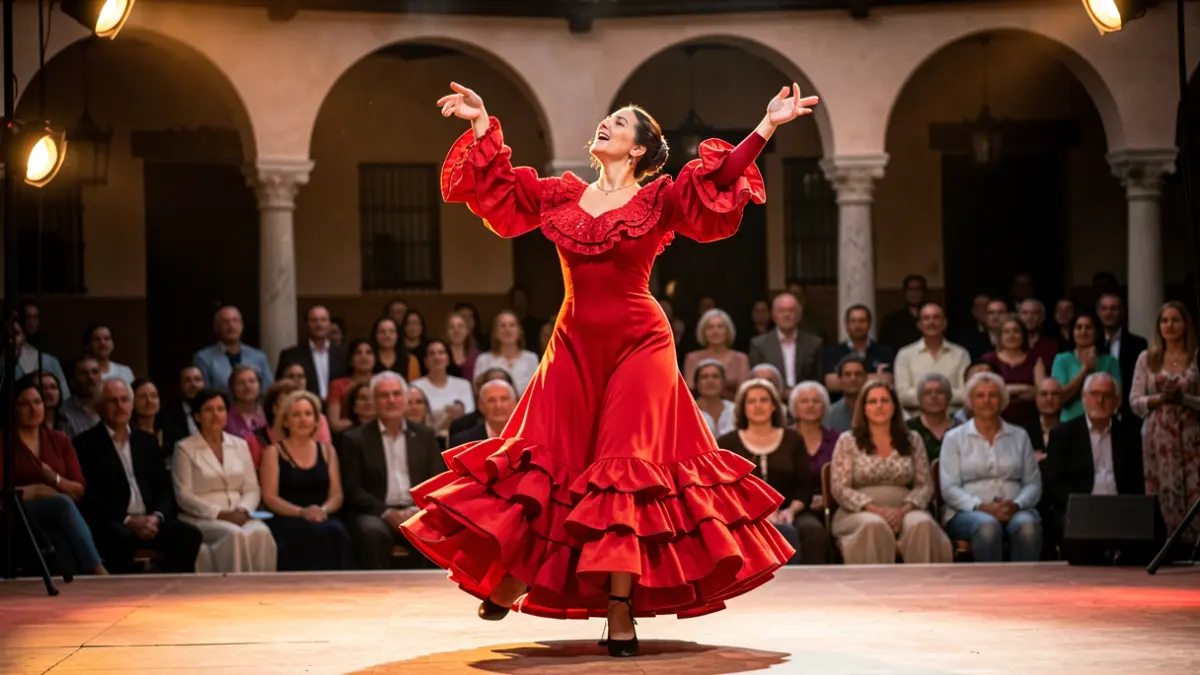 Image of a flamenco dancer performing on stage.