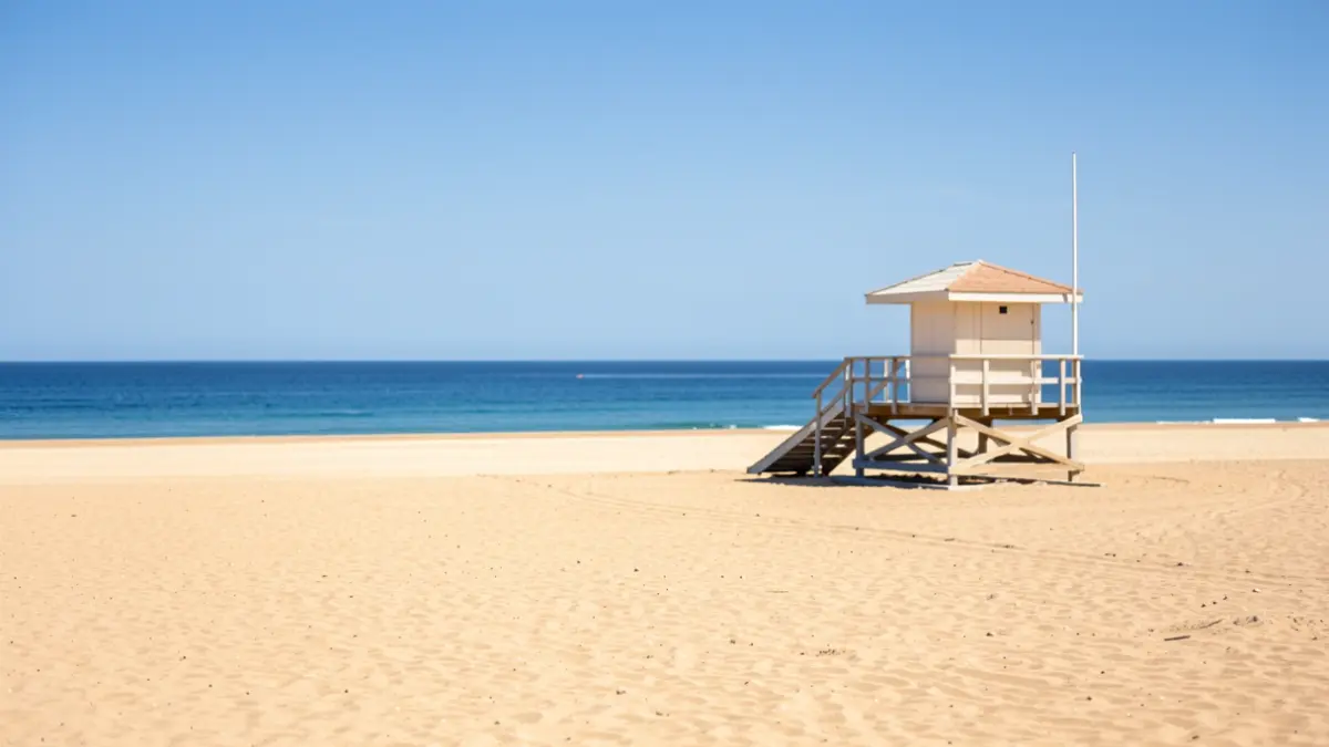 Lifeguard watchtower on a beach in Vélez-Málaga.