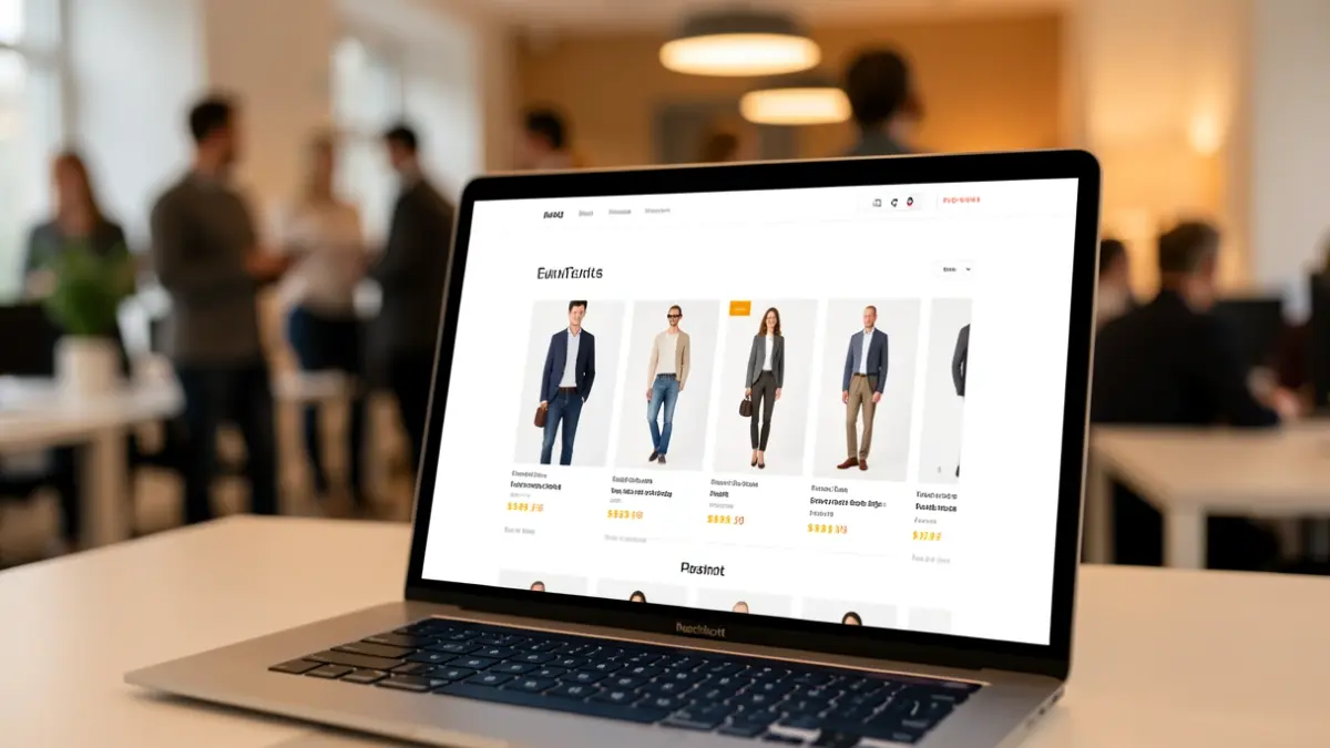 Generic image of an e-commerce interface on a laptop screen.