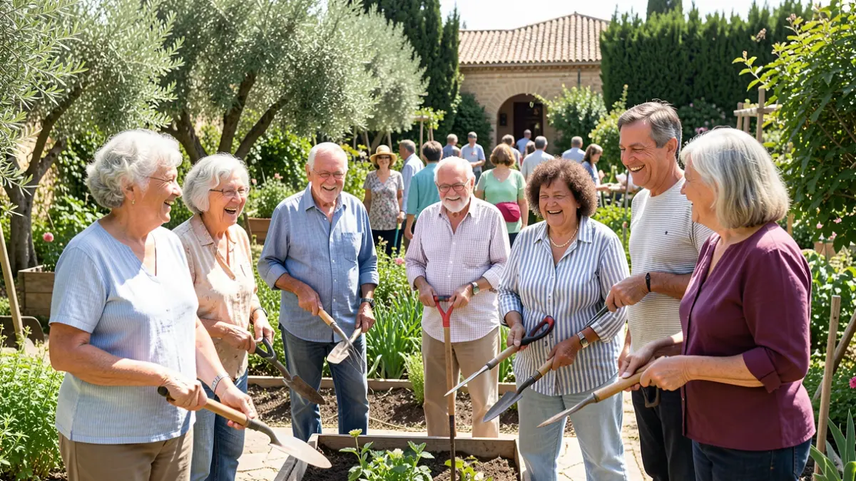 Generic image of people with intellectual disabilities working in gardening in Andalusia.