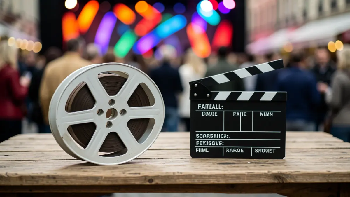 Imagen genérica de un carrete de película y una claqueta.