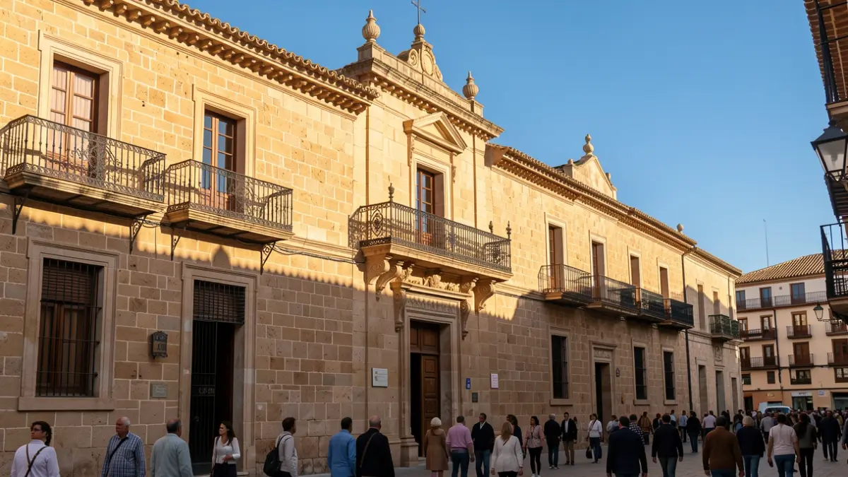 Facade of the Alcalá la Real Town Hall under sunlight.