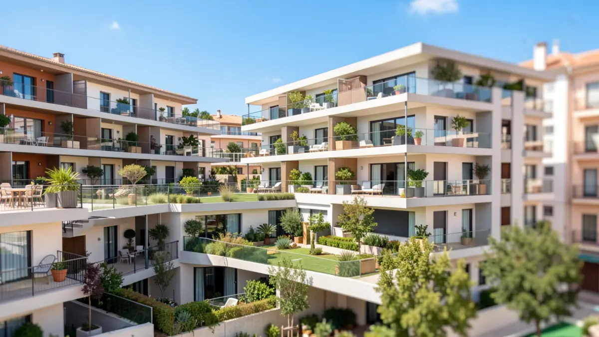 Generic image of modern residential buildings with balconies.
