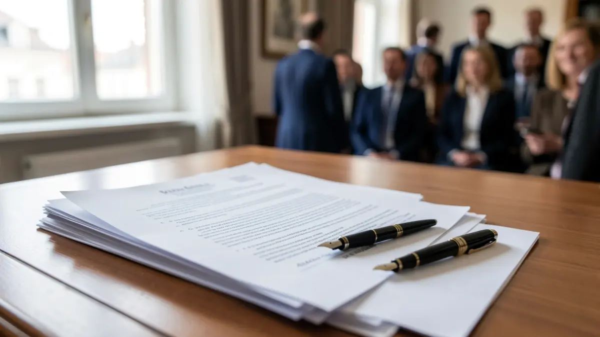Generic image of administrative documents and office supplies on a desk.