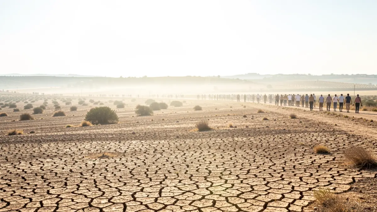 Generic image of an arid landscape under intense sun during a heatwave.