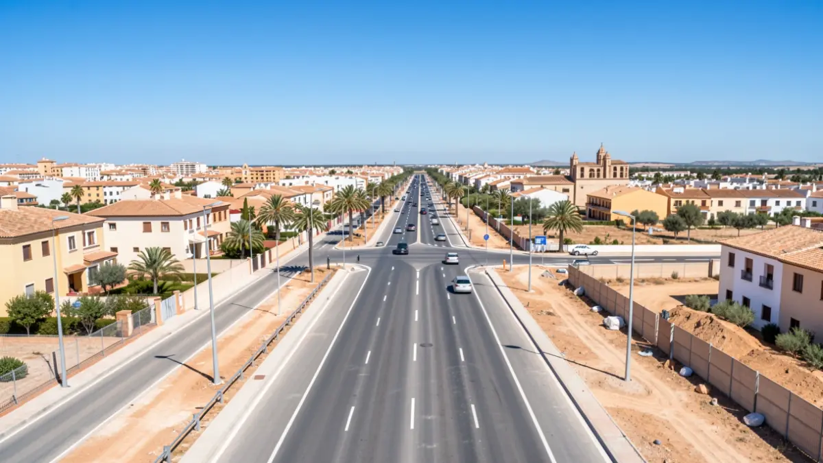 Aerial view of the Avenida del Mediterráneo in Almería after its opening to traffic.