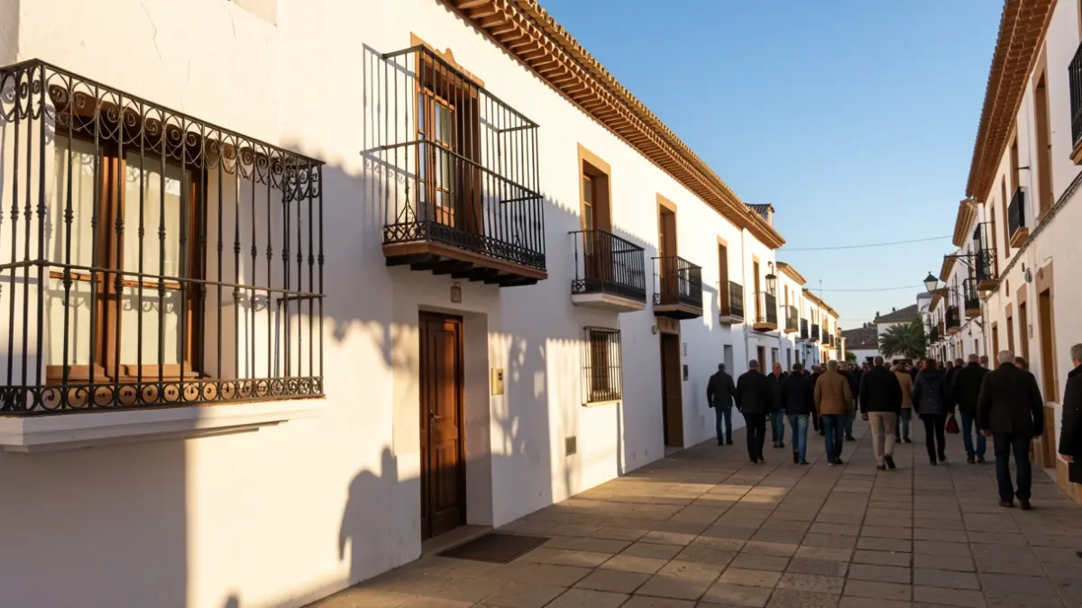 Fachada de una vivienda tradicional en el casco histórico de Alosno.