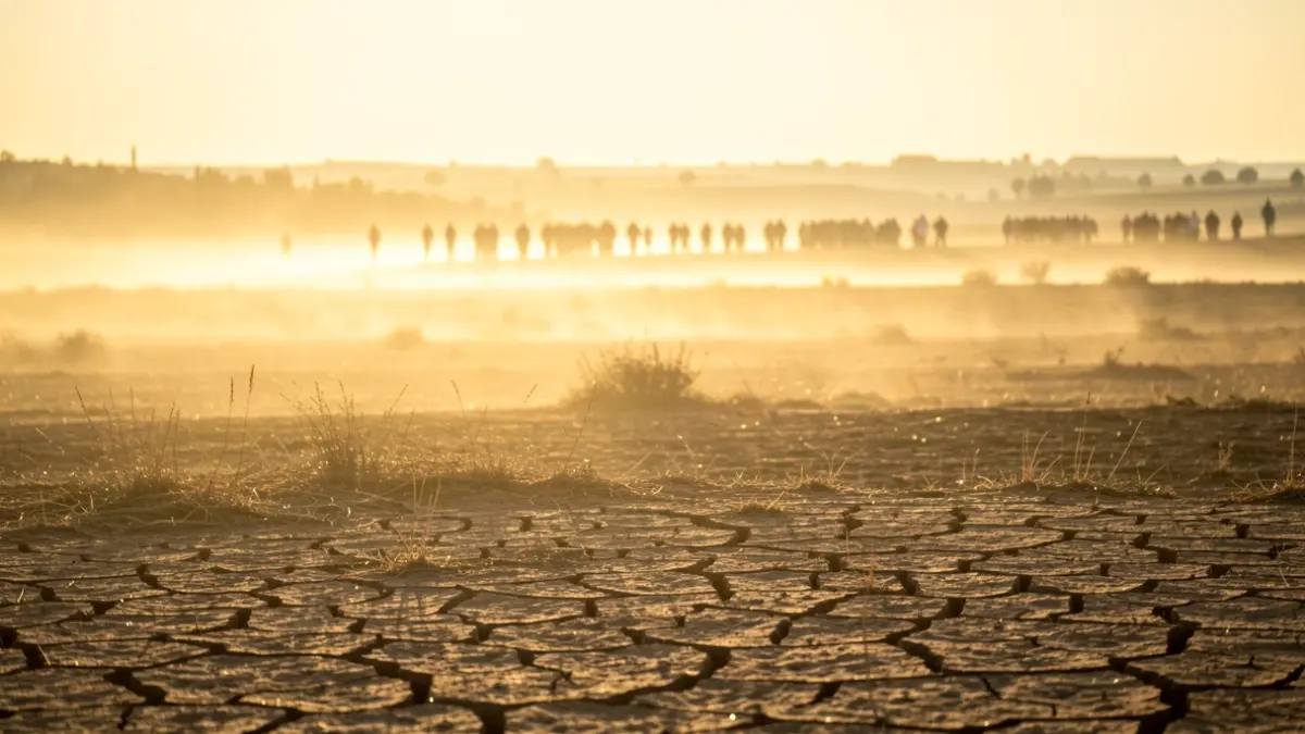 Imagen genérica de un paisaje seco bajo un sol intenso durante una ola de calor.
