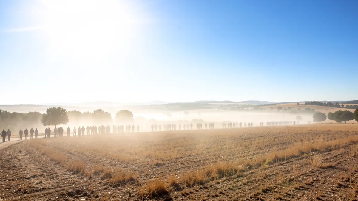 Imagen genérica de un paisaje rural bajo un sol intenso y calor extremo.
