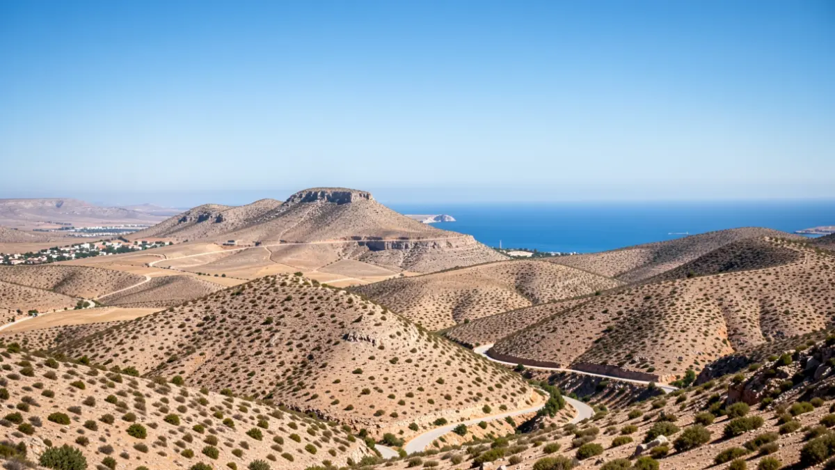 Panoramic view of Cerro Montecristo in Adra, Almería.
