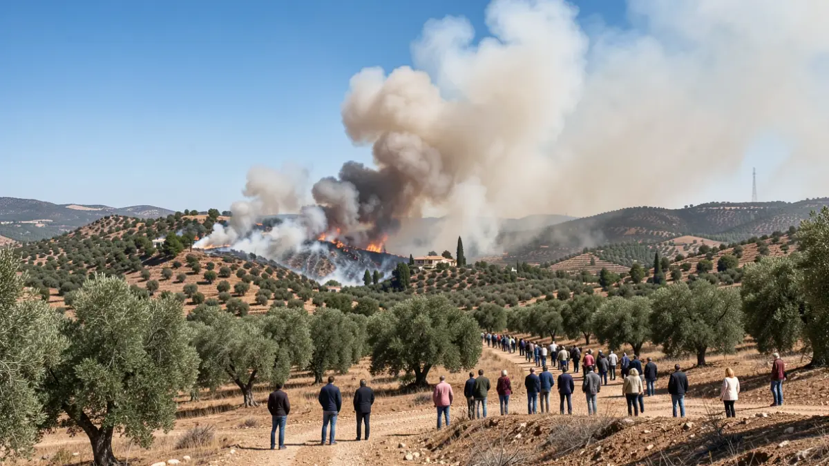 Generic image of a wildfire on an Andalusian hillside.