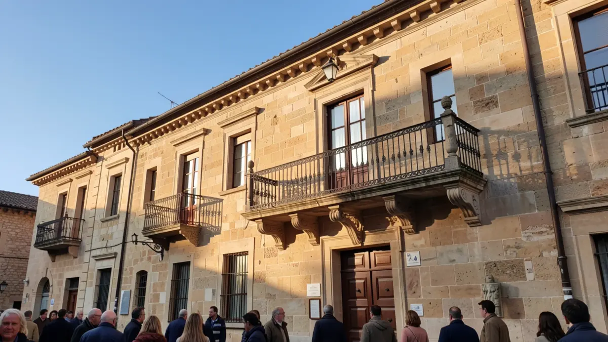 Fachada del Ayuntamiento de Bailén durante las celebraciones conmemorativas.