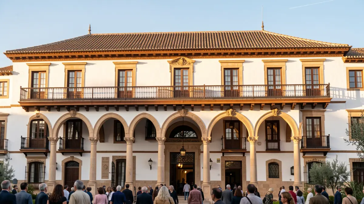 Fachada del Palacio de los Marqueses de Cadimo en Baza durante la entrega de premios.