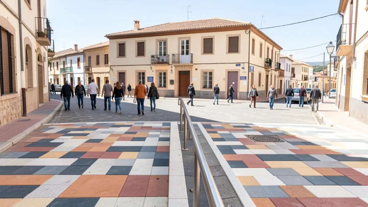 Calle Javier Molina en Baza tras las obras de renovación urbana.