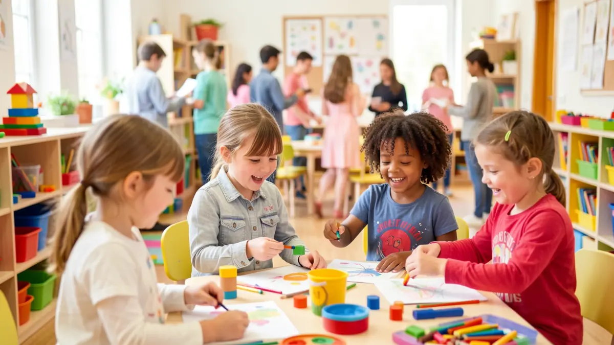 Generic image of children participating in playful and educational activities in a playroom.