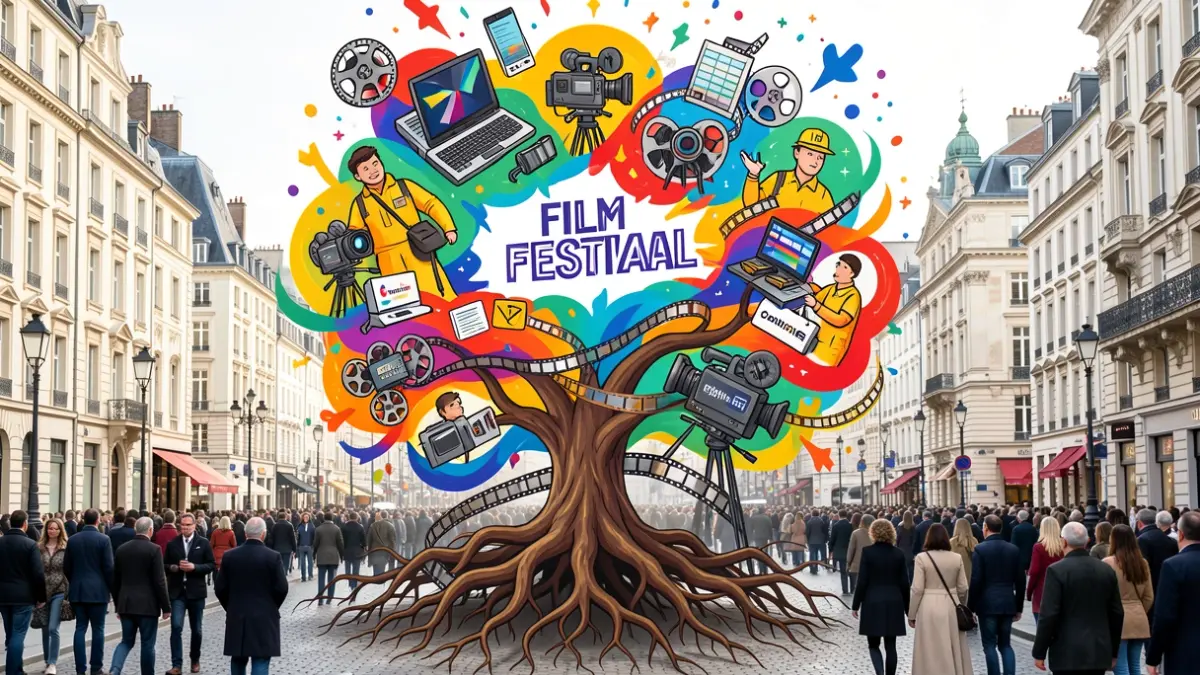 Cartel anunciador del XXXI Certamen Nacional de Creación Audiovisual de Cabra, obra de Paco Díaz.