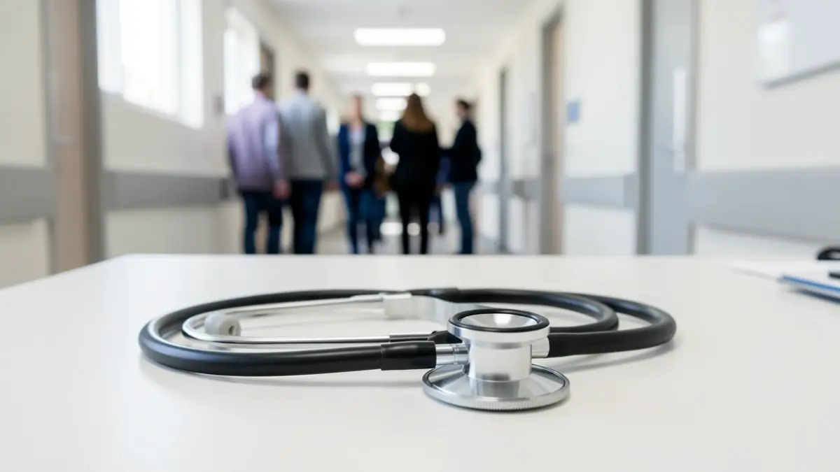 Generic image of a stethoscope on a medical desk, symbolizing healthcare.