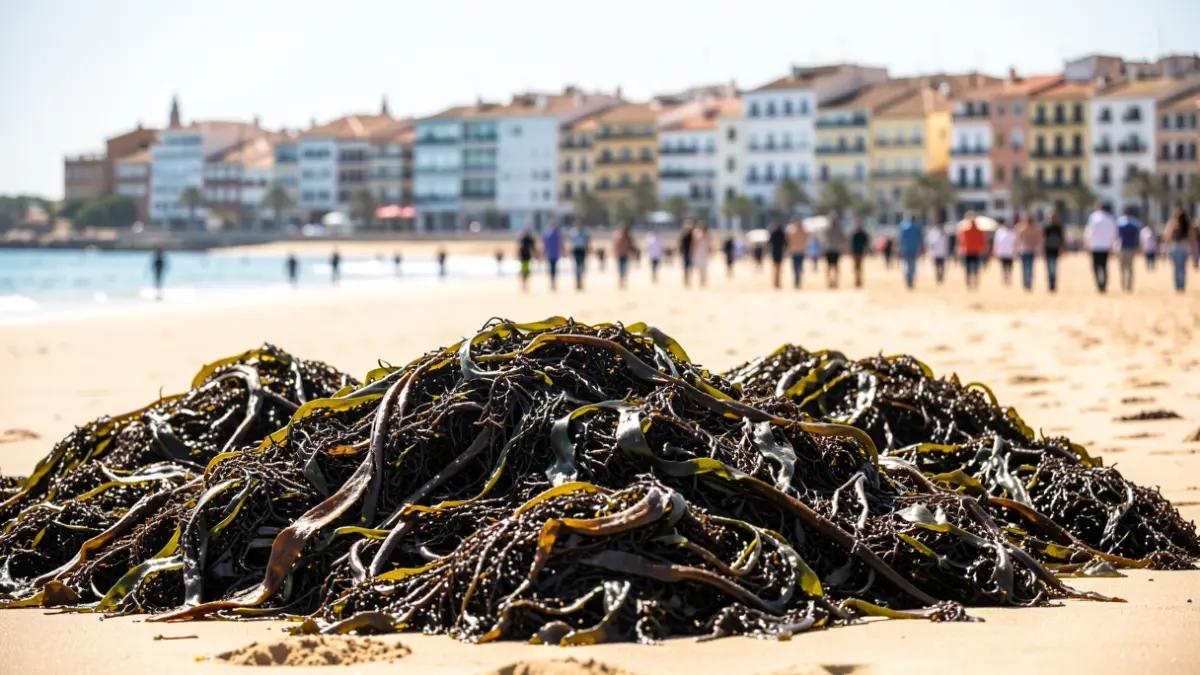 Imagen genérica de algas acumuladas en una playa andaluza.