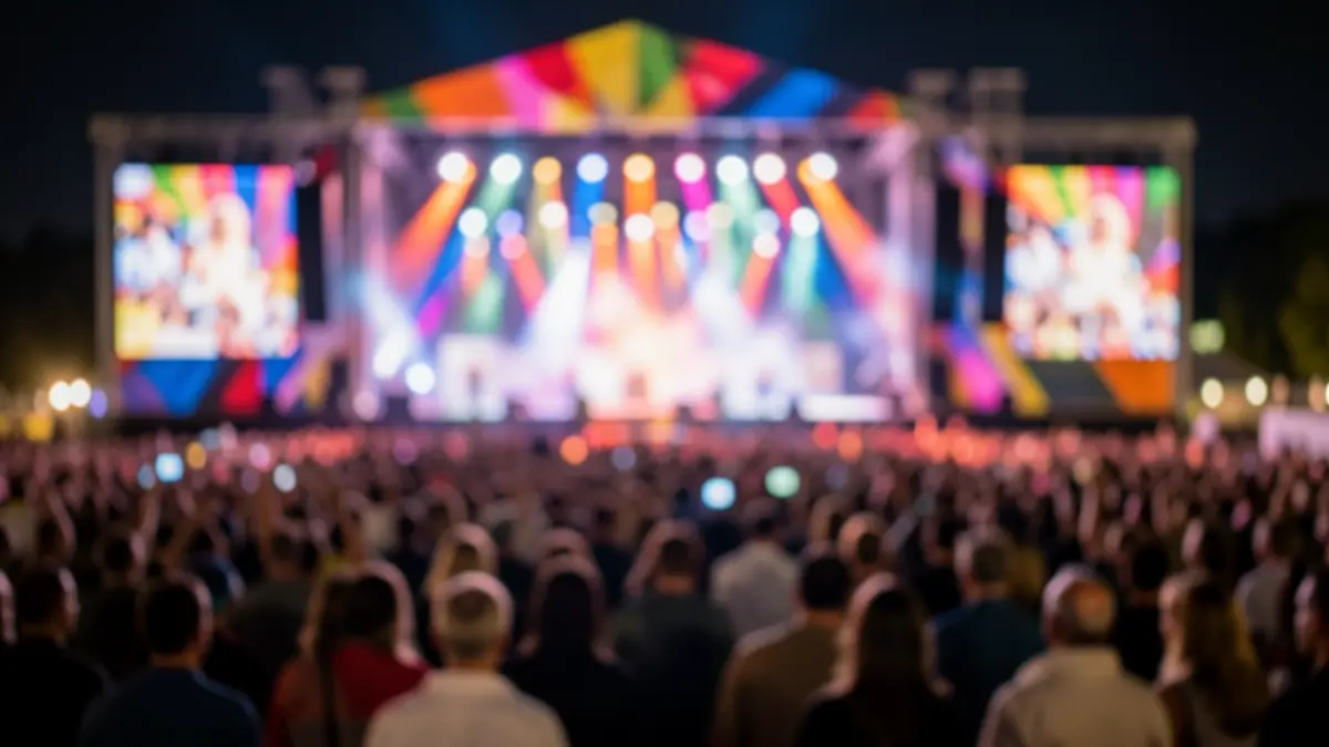 Imagen genérica de un festival de música al aire libre por la noche.