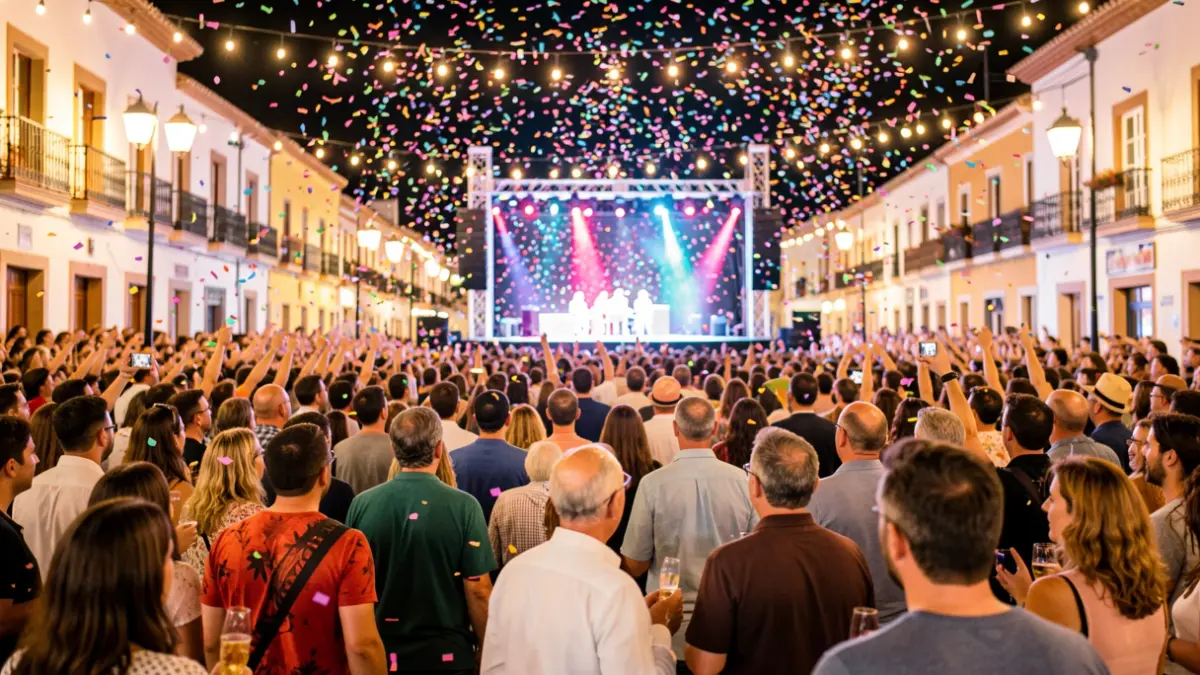 Generic image of a night carnival with crowd and lights.