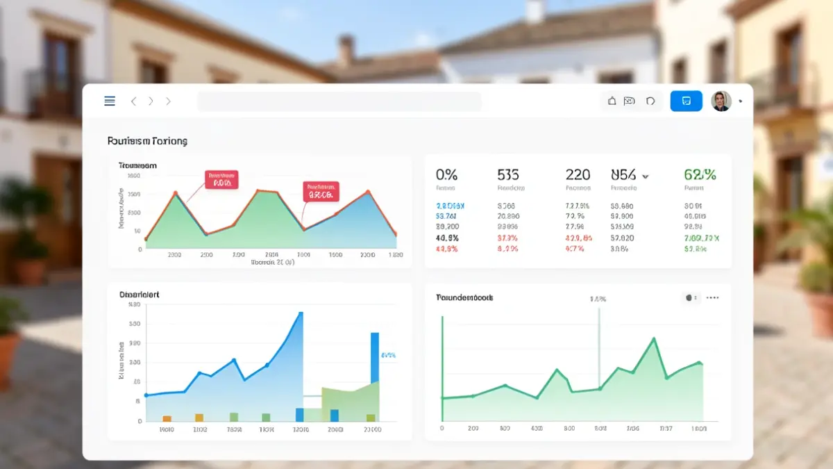 Casares tourism data dashboard with graphs and statistics.