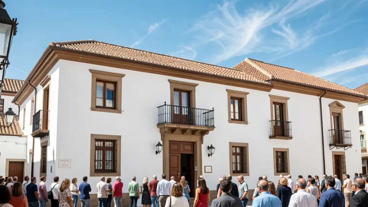 Fachada del Ayuntamiento de Casares con luz solar.