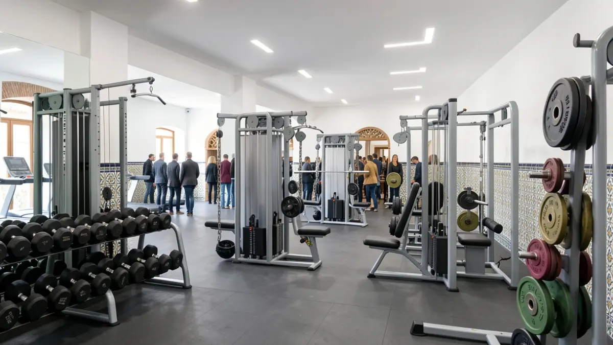 Generic image of a modern gym with sports equipment.