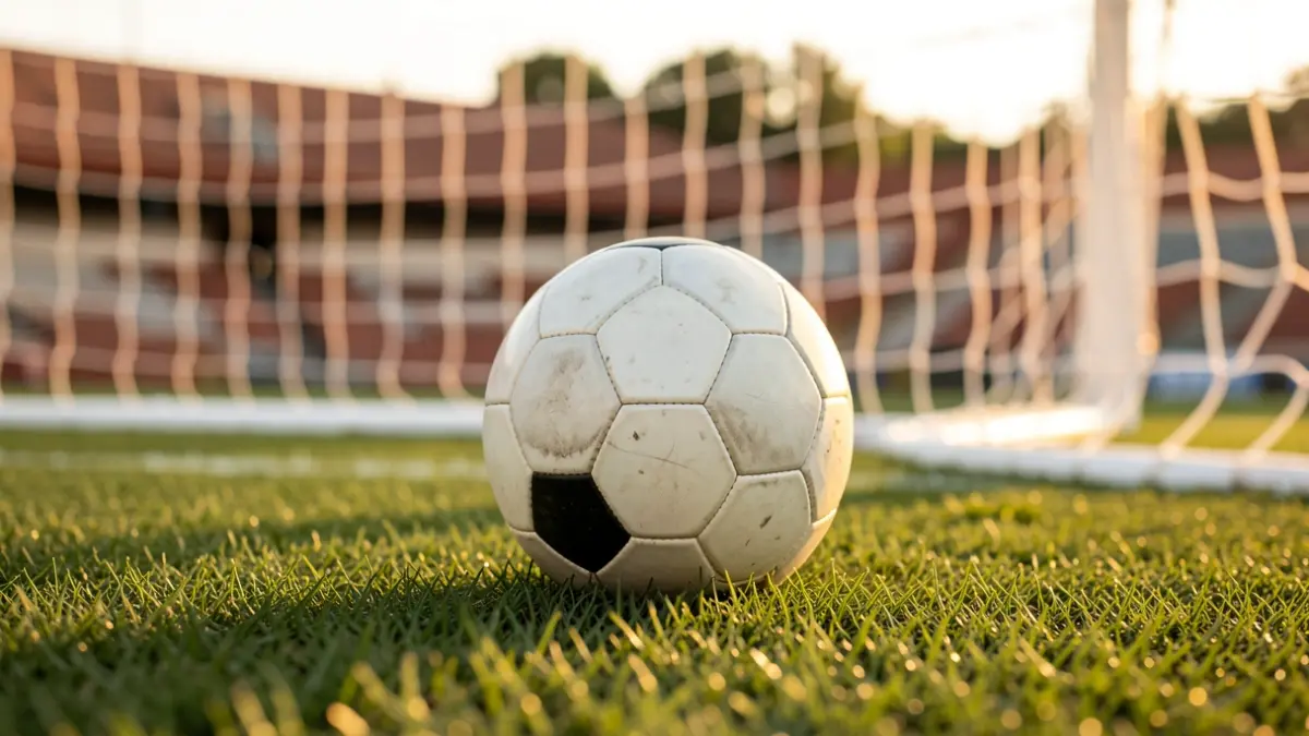 Imagen genérica de una pelota de pádel en una pista con redes de fondo.