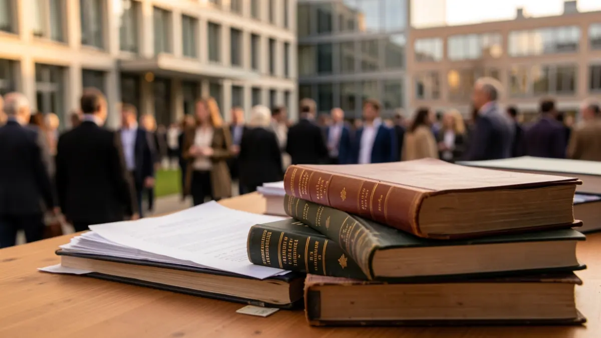 Generic image of law books and documents on a desk.