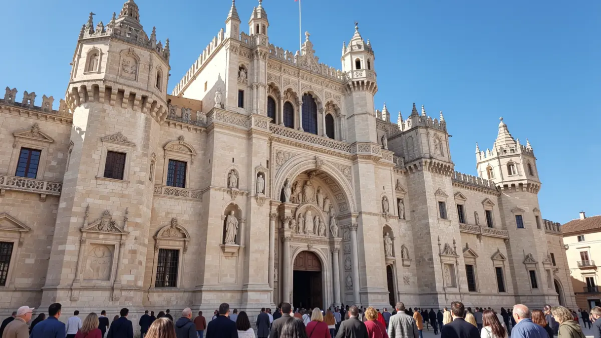 Facade of the Alcázar de los Reyes Cristianos in Córdoba.