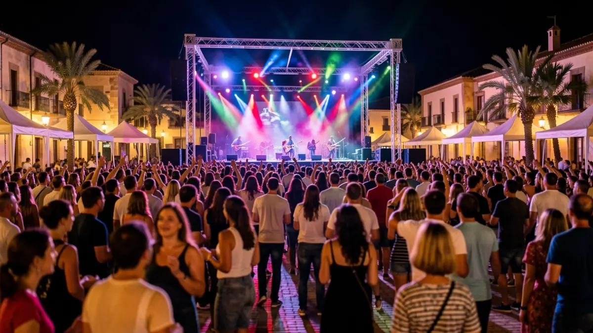 Generic image of an outdoor urban music festival at night.