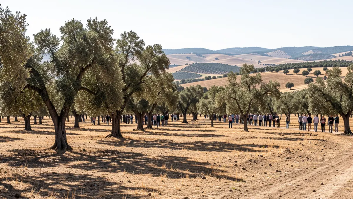 Generic image of Andalusian dehesa with oak trees.