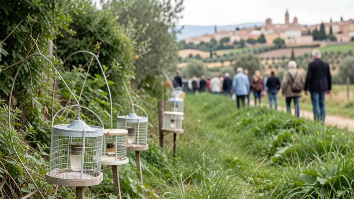 Trampas para mosquitos en un entorno rural de Andalucía.