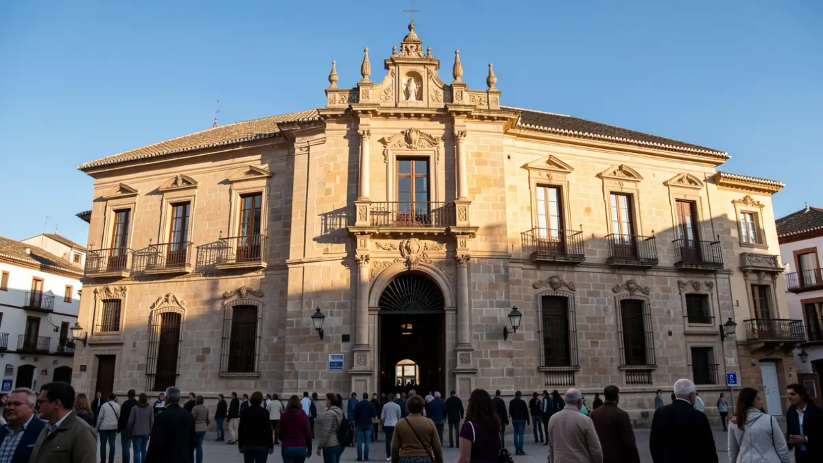 Historic building facade in Cordoba under sunlight.