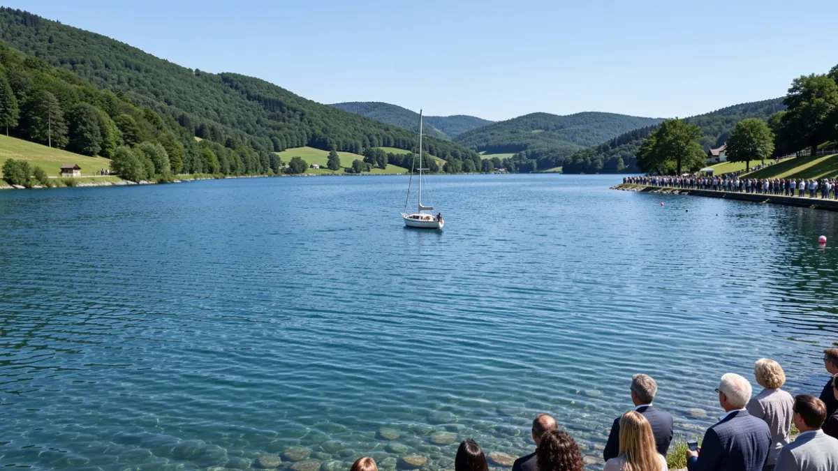 Generic image of a reservoir with a boat in the distance.