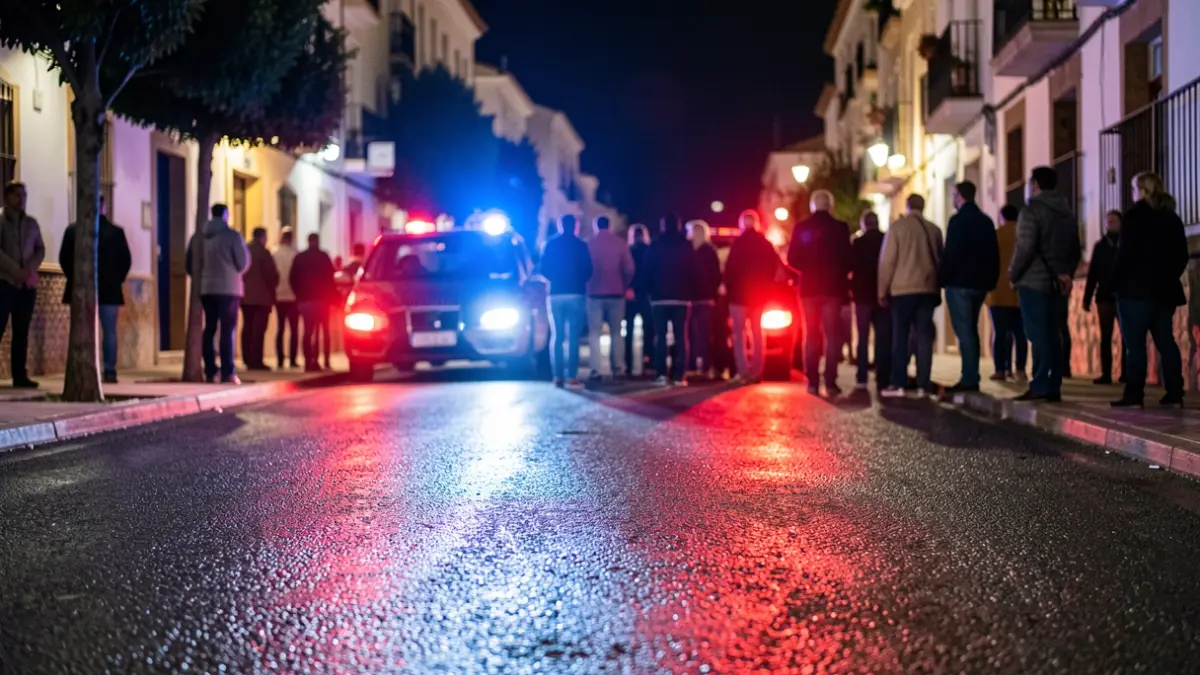 Generic image of police emergency lights reflecting on wet asphalt at night.