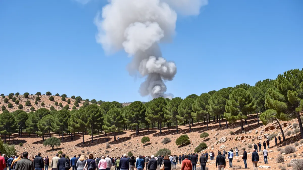 Columna de humo sobre un monte en la provincia de Almería.