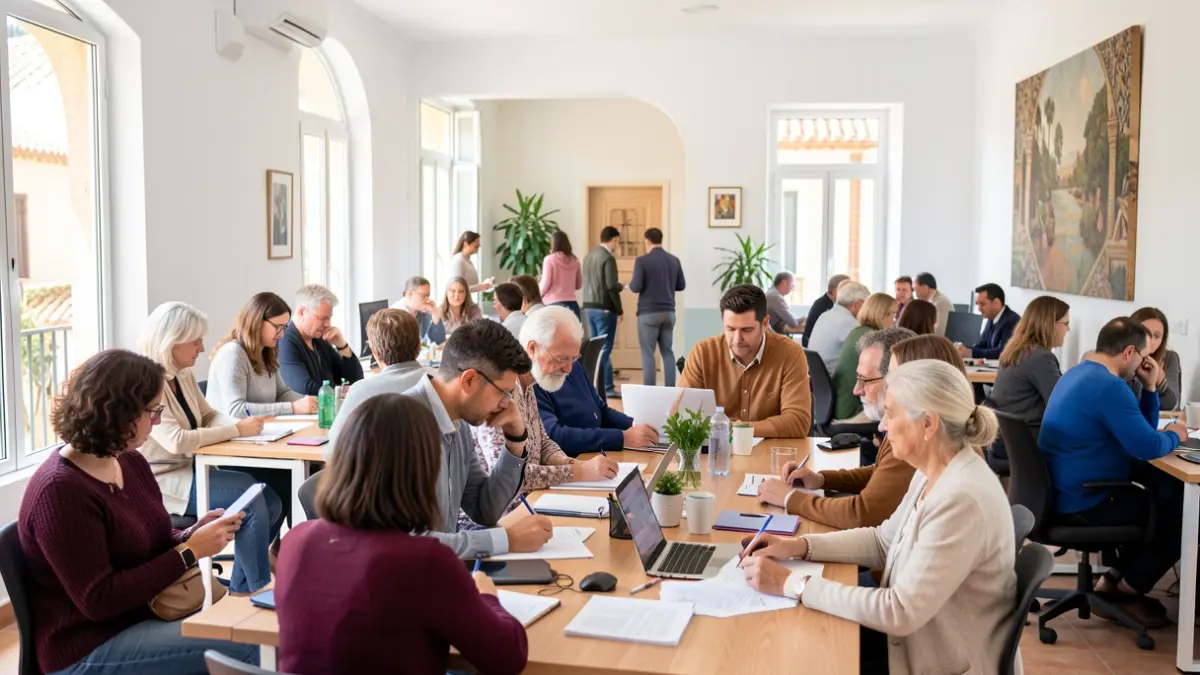 Generic image of people collaborating in an Andalusian municipal setting.
