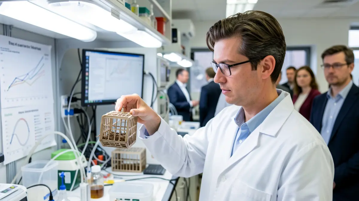 Generic image of a scientist examining mosquito traps in a laboratory.