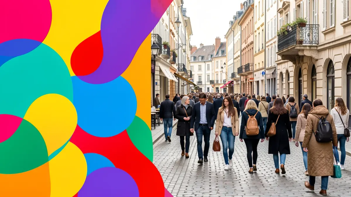 Generic image of a graphic design course with abstract shapes and vibrant colors.
