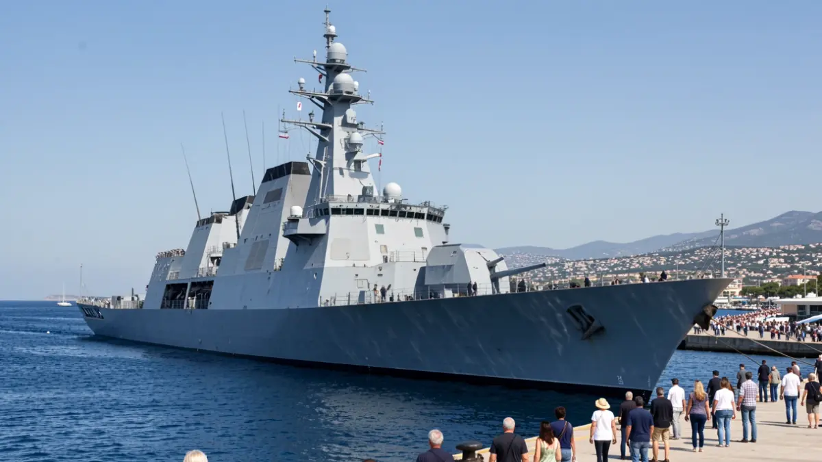 US Navy destroyer docked at the Base of Rota.