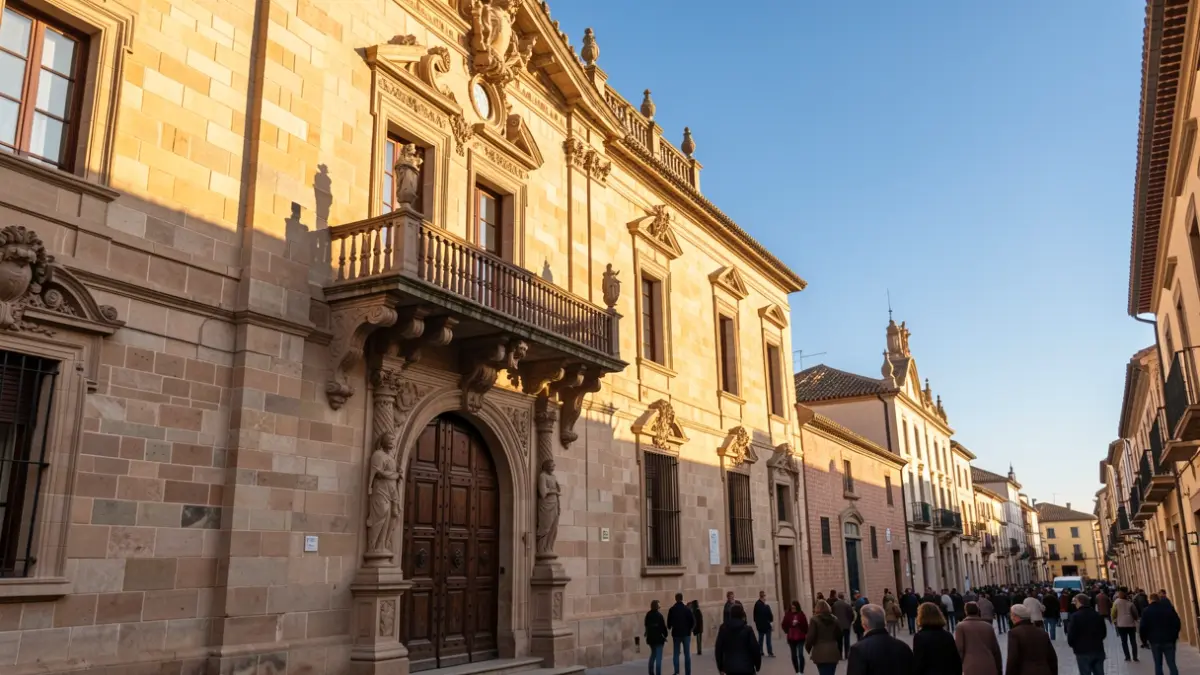 Facade of the Malaga City Hall during a plenary session.