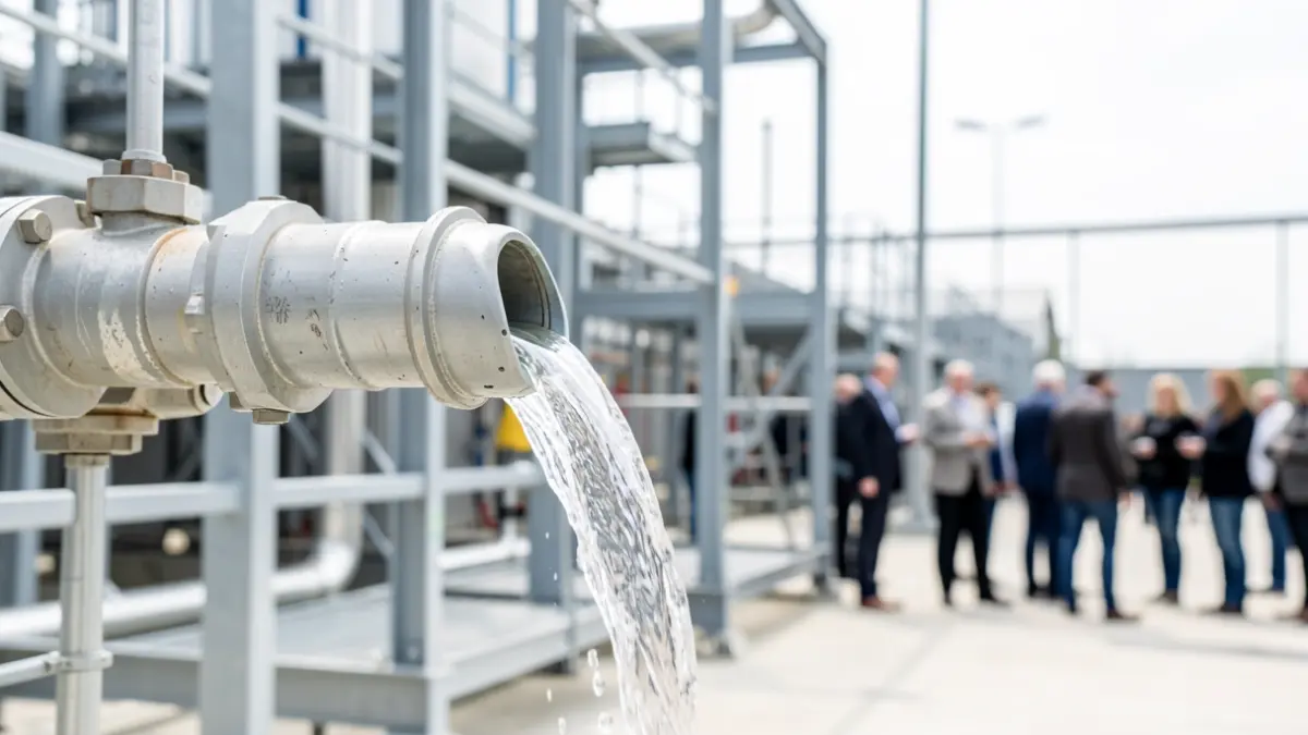 Generic image of water pipes and a treatment plant.