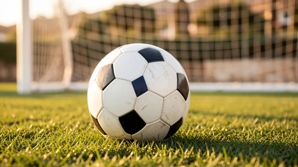 Generic image of a soccer ball on a stadium pitch.