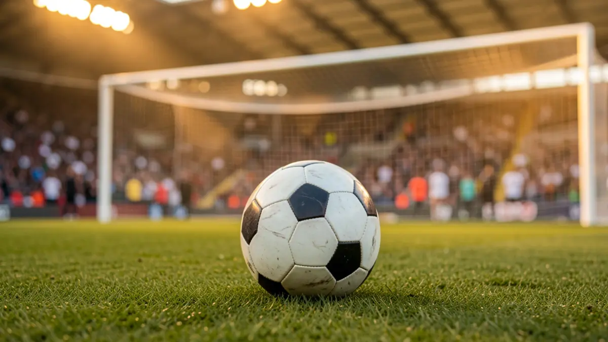 Generic image of a soccer ball on a field.
