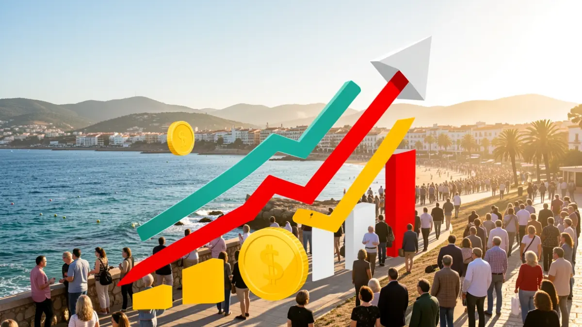 Imagen genérica de crecimiento económico en Andalucía con elementos abstractos.